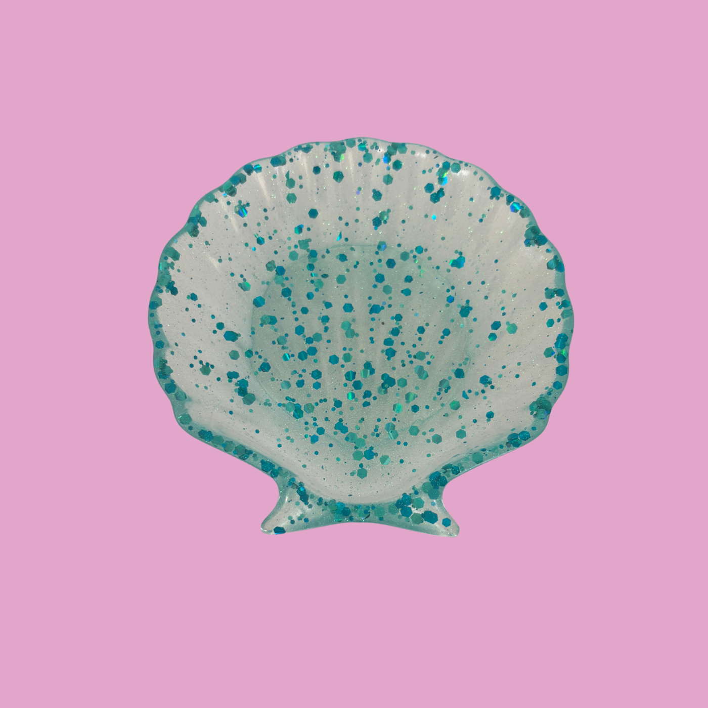 Turquoise glitter Shell dish